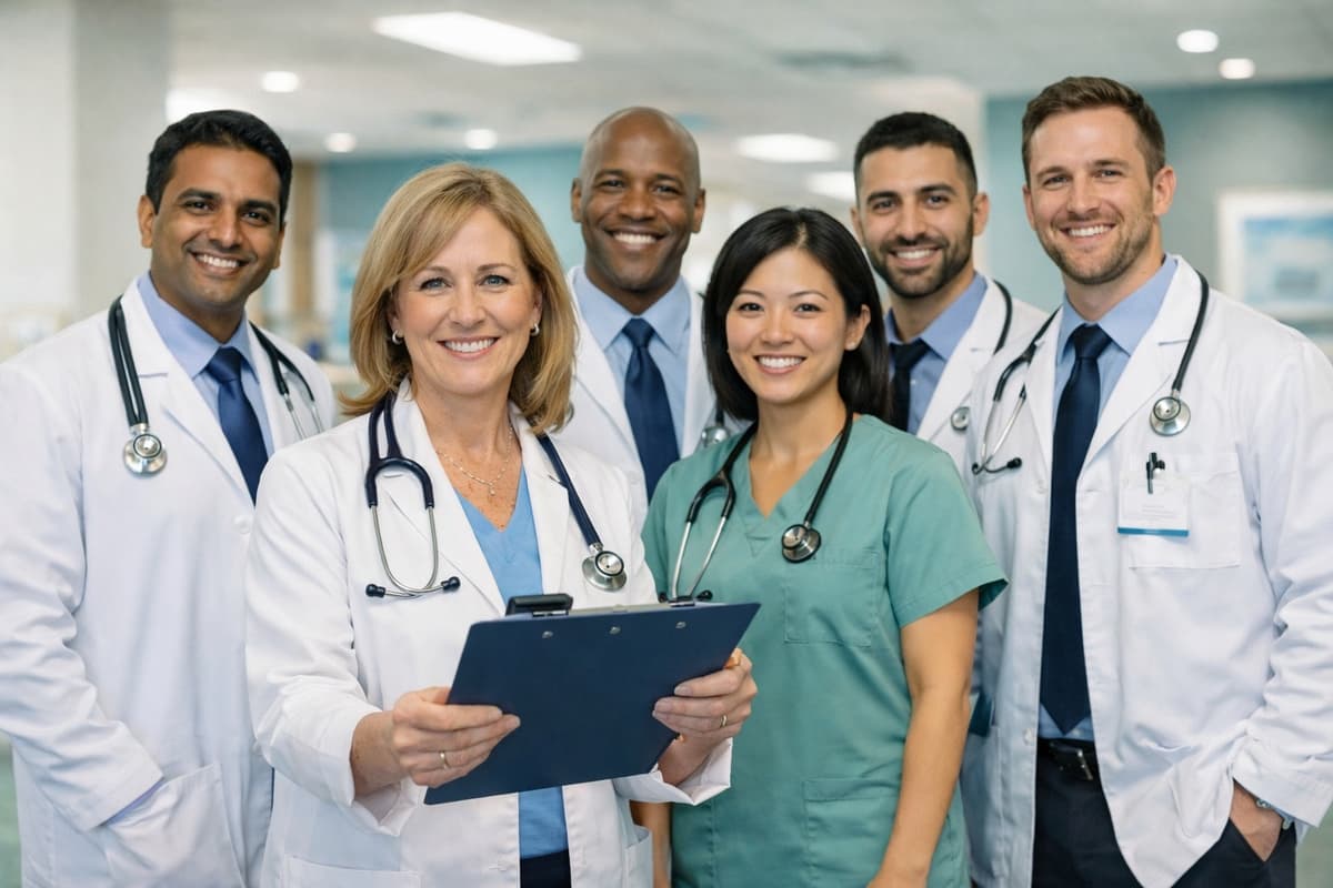 Medical professional with clipboard